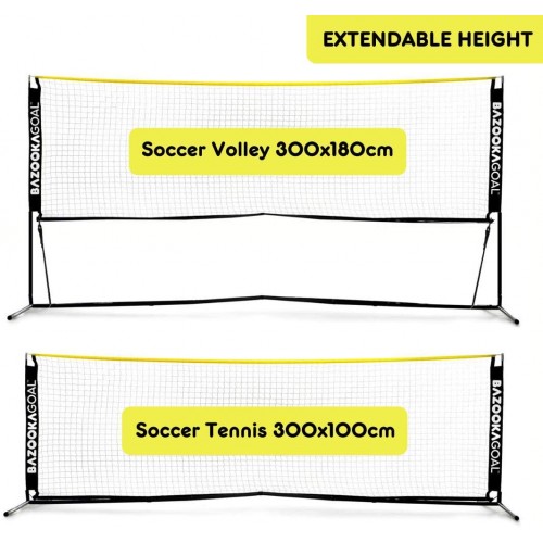 Bazookagoal Extendable Football Tennis Net 300x100cm