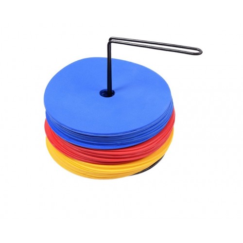 CAWILA floor marker set of 30 + carrier | Marking discs rubber | Diameter 15cm