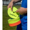 Cawila floor marker set of 24 incl. holder | Marker disks, 12 x yellow and 12 x orange