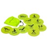 Marking discs with fitness exercises ø 15 cm (neon yellow) - set of 10