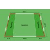 FUNino pitch marking (2-coloured) with shooting zones - dimensions: 32x25 m