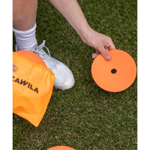 Cawila rubber marking discs set of 10 | non-slip floor markers | 15cm | orange