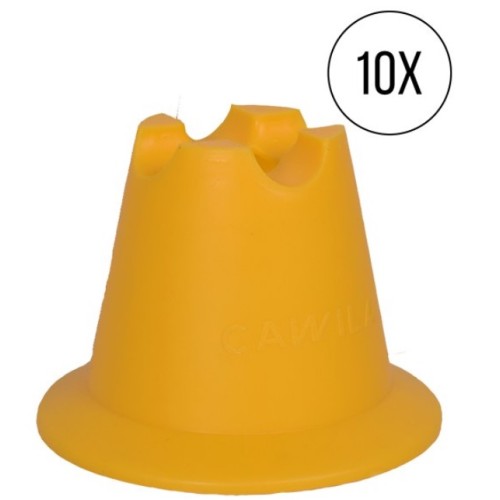 Cawila Mini Pylons | Training cones | Mini hurdles | Set of 10 | Yellow