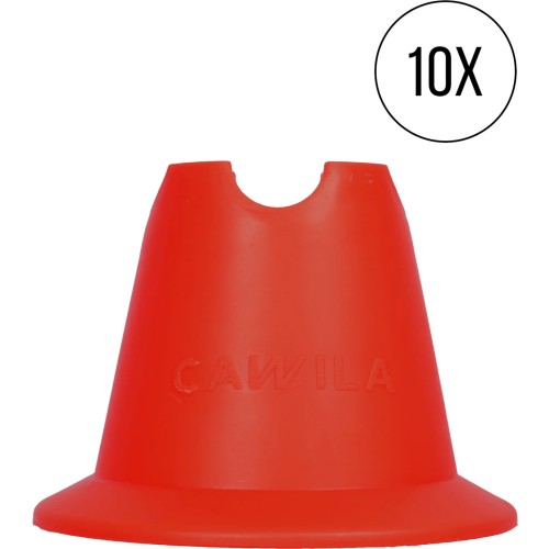 Cawila Mini Pylons | Training cones | Mini hurdles | Set of 10 | Red