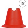 Cawila Mini Pylons | Training cones | Mini hurdles | Set of 10 | Red
