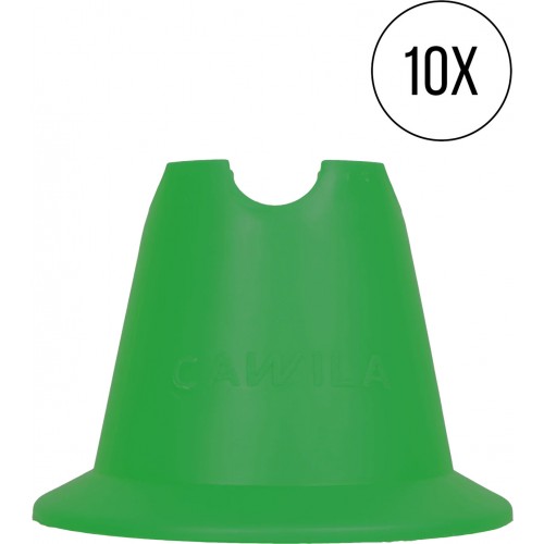 Cawila Mini Pylons | Training cones | Mini hurdles | Set of 10 | Green