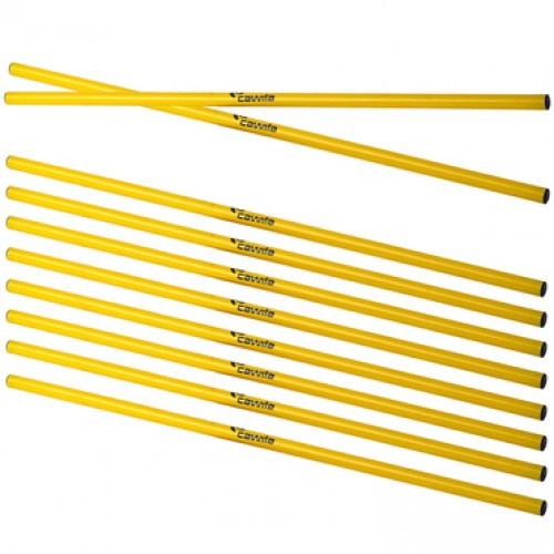 10x Cawila Training Bar M | 1.00m | Ø 25mm | Yellow | Hurdle Poles (Slalom Poles)