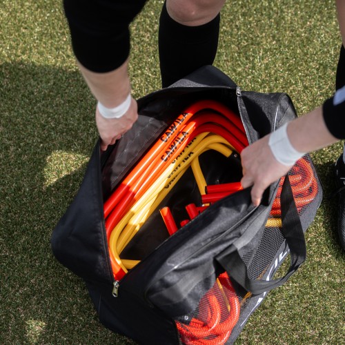 Cawila Flex Hurdles & Bag Set of 10 Yellow Red Height: 15-32 cm